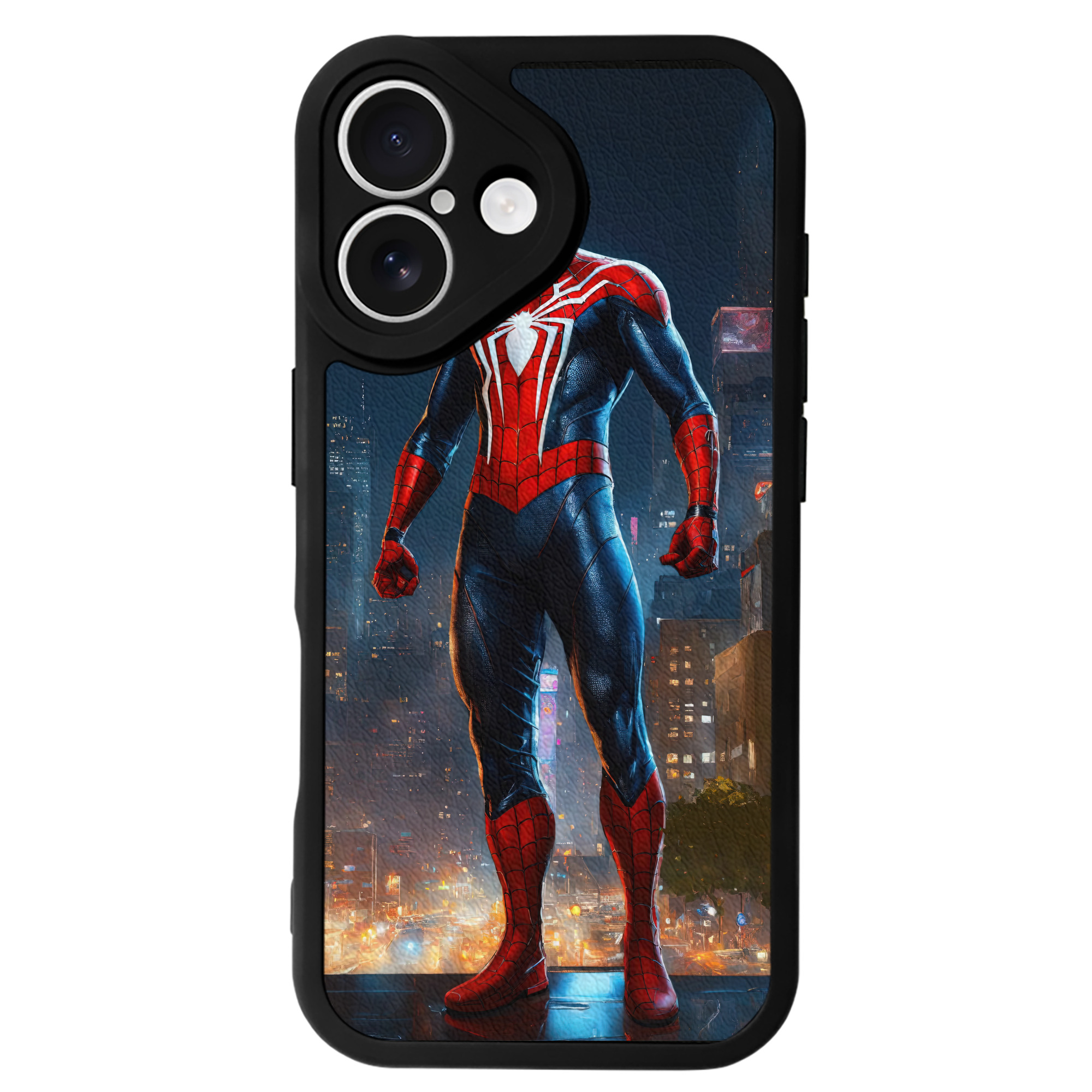 （画像用） Spider Man スパイダーマン 【iPhone 16シリーズ対応】シリコンスマホケース（レザー調） 材質：シリコン